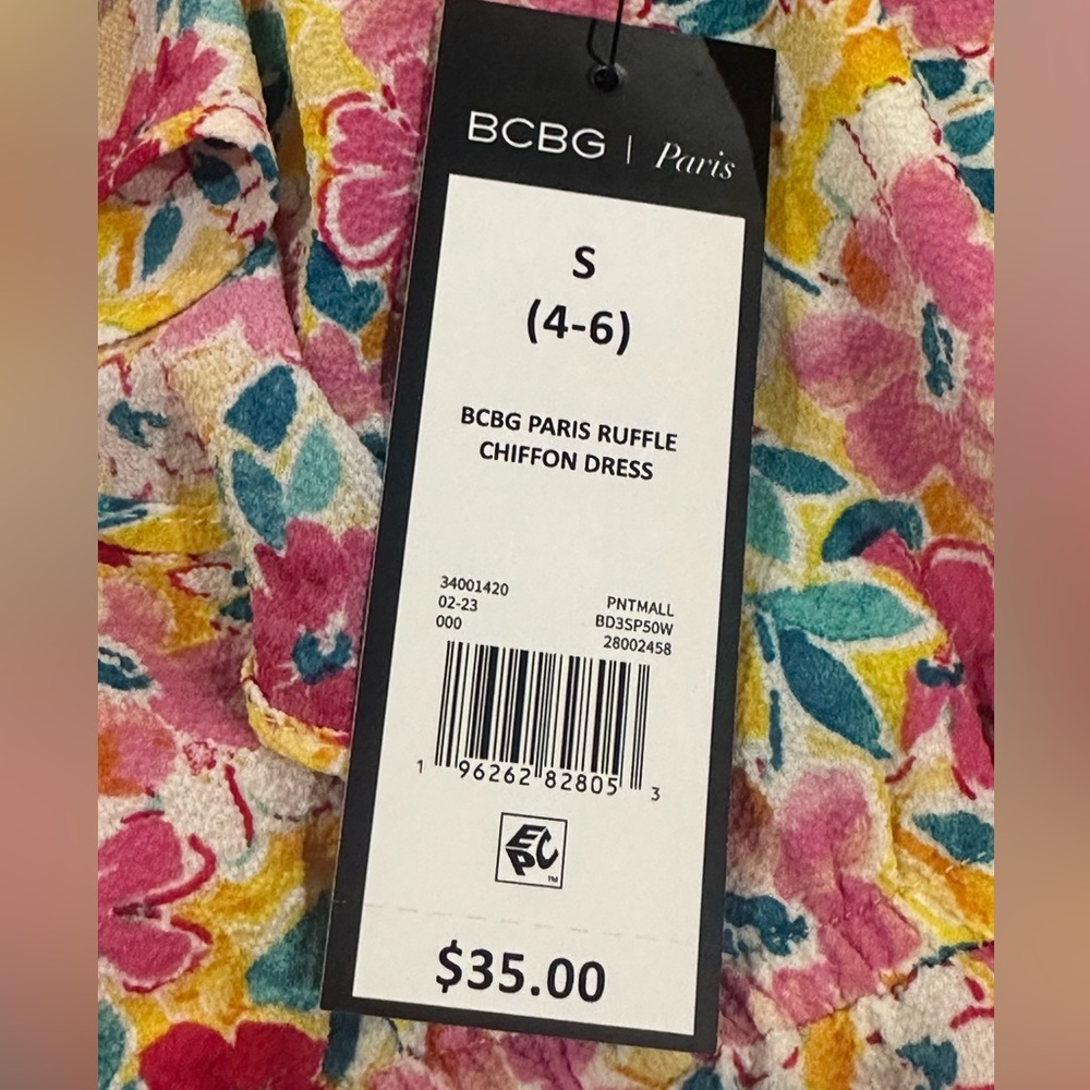 BCBG Paris Women's Ruffle Chiffon Dress Small - Picture 13 of 15